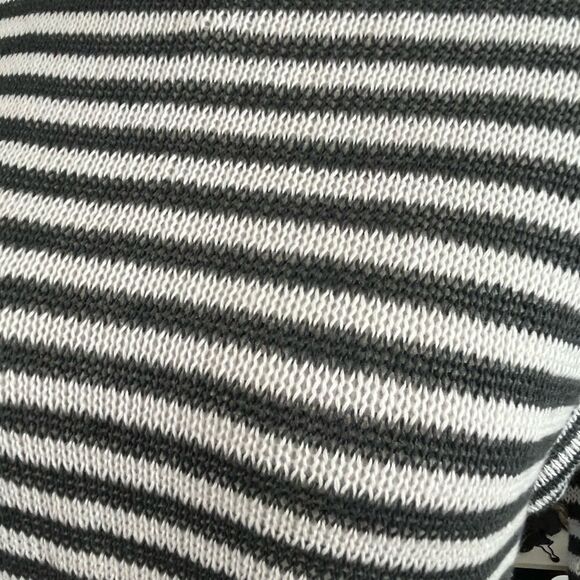 Eileen Fisher Linen Light Knit Tunic Length Short Sleeve Striped Sweater SP - Picture 7 of 7